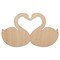 Kissing Swans Forming a Heart Unfinished Wood Shape Piece Cutout for DIY Craft Projects
